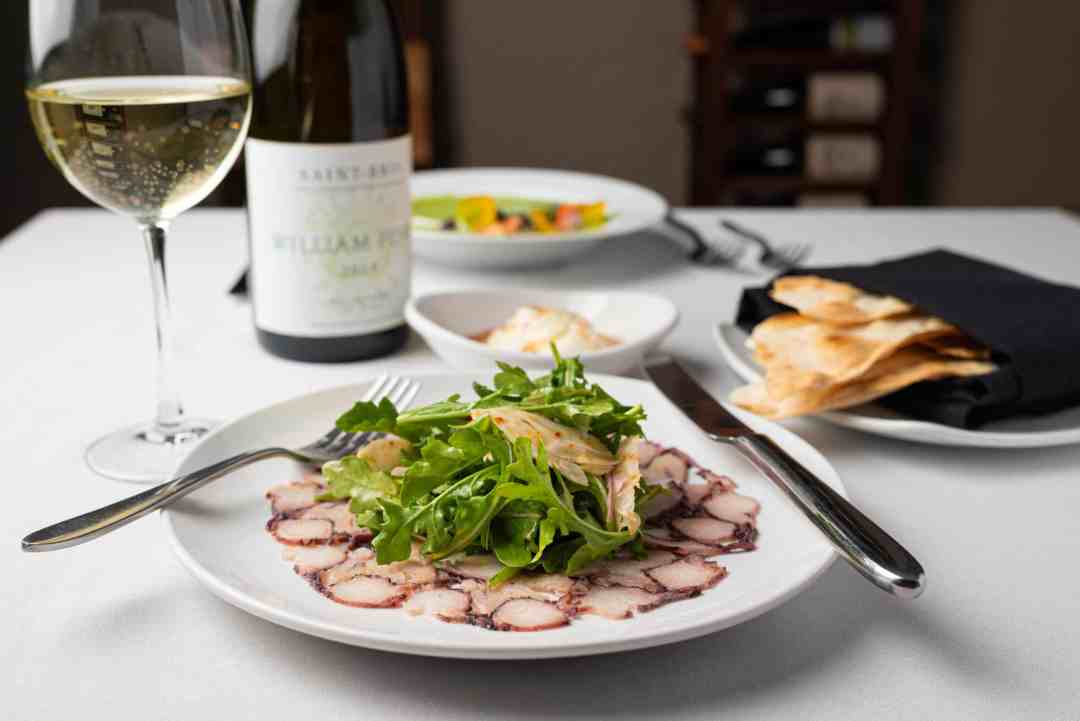 Image of food and wine